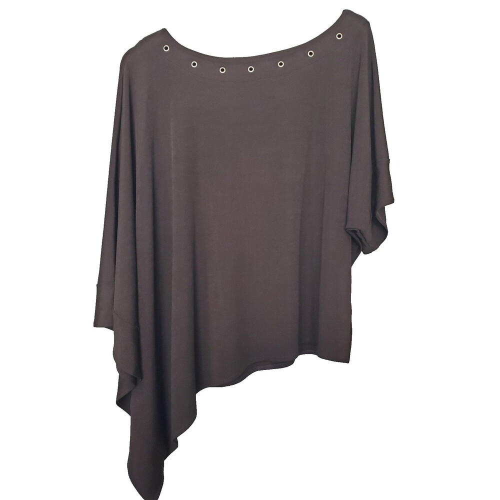 Chico's Travelers Classic Grommet-Border Dolman Sleeve Asymmetric Top 4 XXL NWT